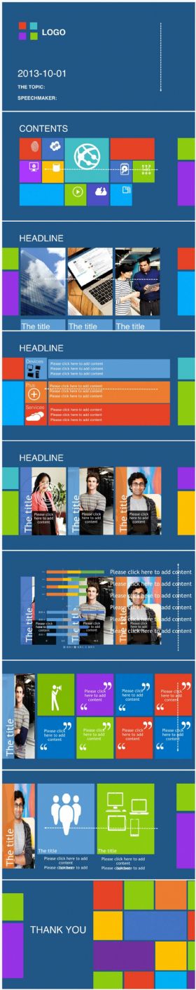 高端科技WIN8风格商务汇报keynote动态模板