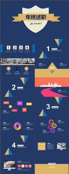 完整大气年终工作报告PPT模板