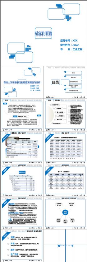 完整简约在校大学生图书馆利用情况及分析毕业论文答辩ppt模板