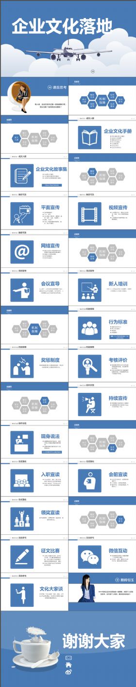 实用完整企业文化通用简洁PPT模板