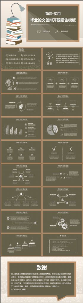 毕业论文答辩开题报告严谨大气PPT模板