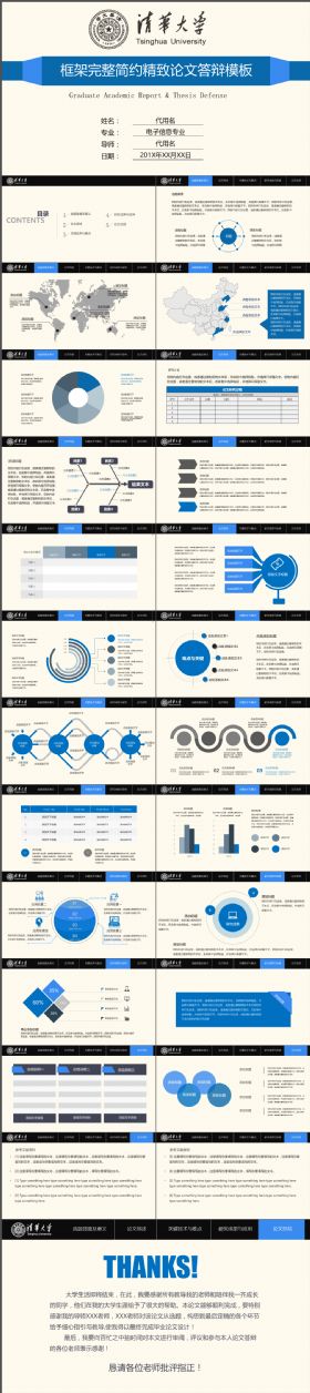 框架完整使用方便论文答辩PPT模板