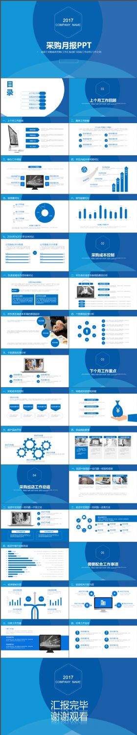 完整简约采购成本控制工作总结计划PPT模板