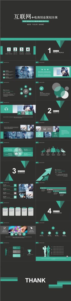 动感大气呈现电商创业方案PPT模板