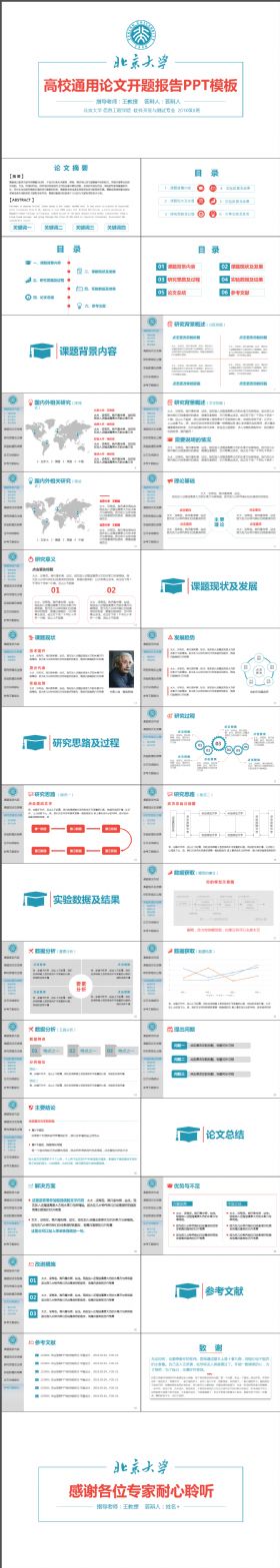 框架完整论文开题报告信息工程PPT模板