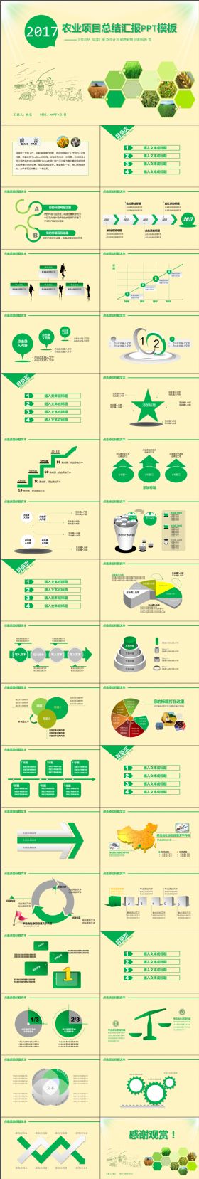 完整大气农业项目总结汇报PPT模板