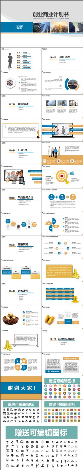 创业商业计划书商务通用PPT模板