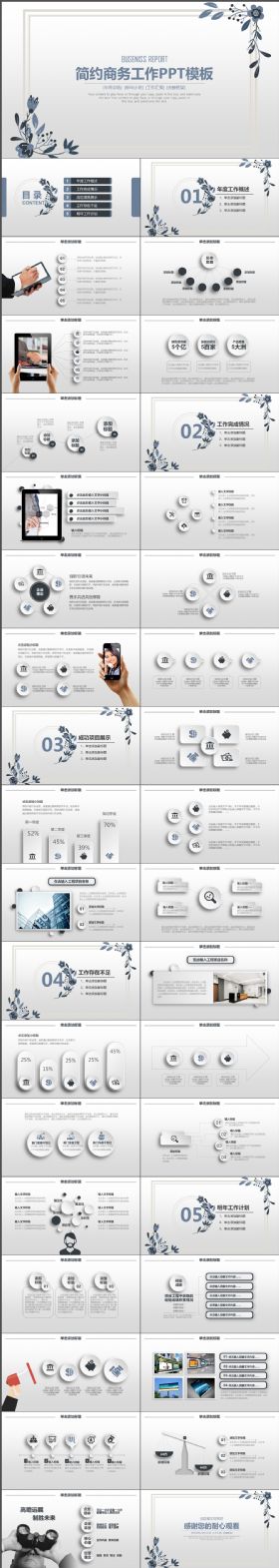 完整实用版式简约商务通用工作PPT模板