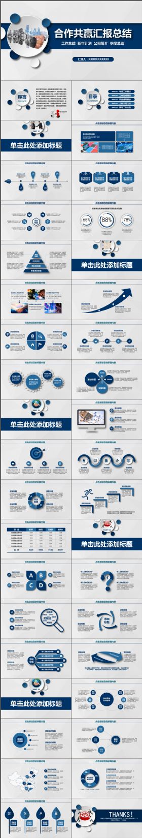 炫酷大气合作共赢汇报总结类PPT模板