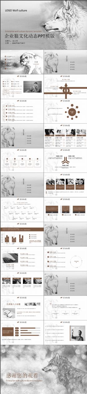 企业狼文化动态炫酷大气PPT模板