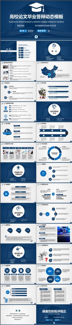 实用大气高校论文毕业答辩完整动态PPT模板