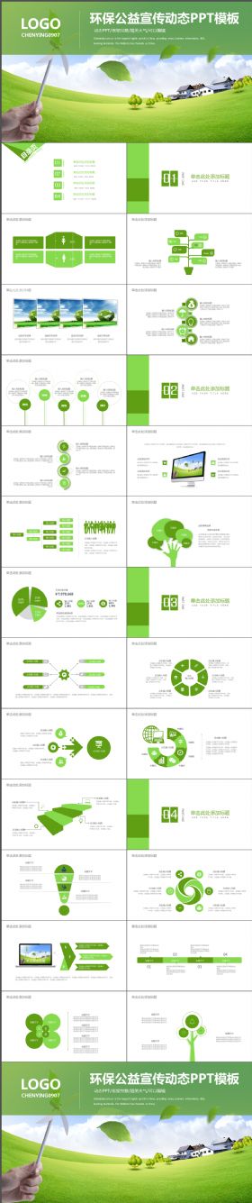 动感精美大气环保公益宣传动态PPT模板
