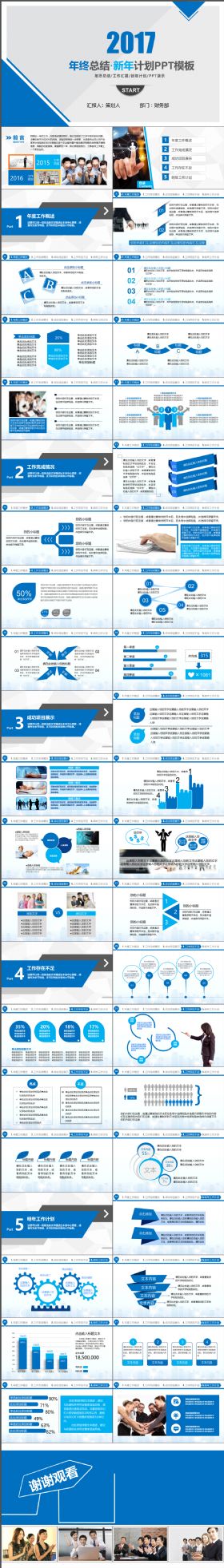 2018商务通用年终总结新年计划PPT模板