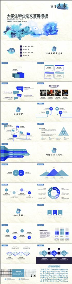 完整大气大学生毕业论文答辩PPT模板