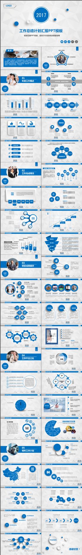 完整简约工作总结计划汇报PPT模板
