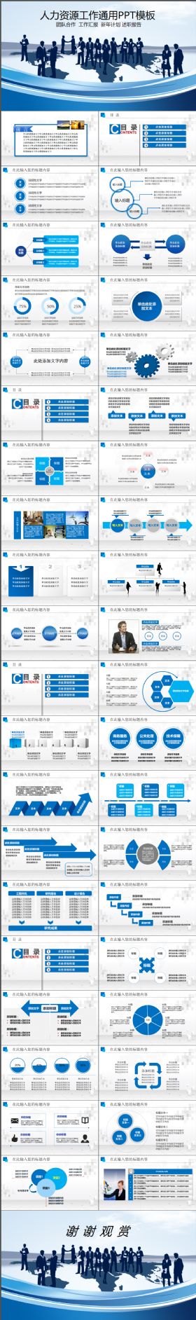 实用大气人力资源工作通用PPT模板