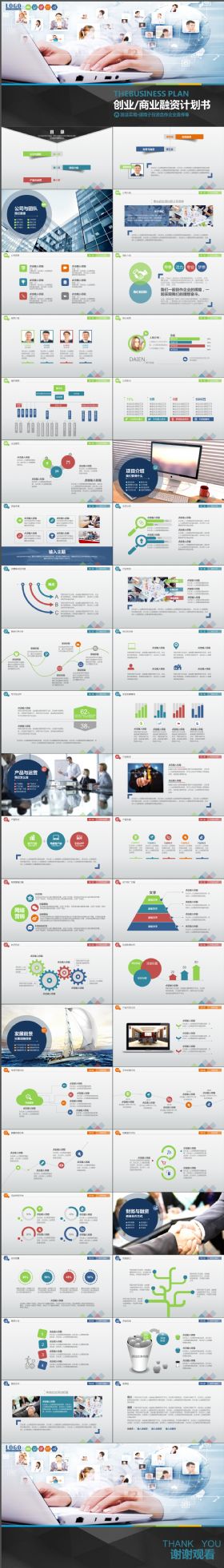 完整大气适用于投资合作企业宣传等简洁实用PPT模板