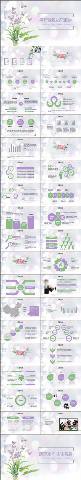 炫酷动感清新通用述职报告年终总结PPT模板