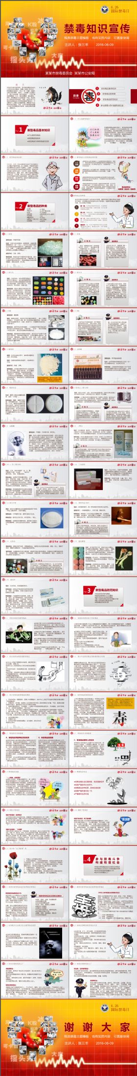 完整大气实用型禁毒宣传PPT模板