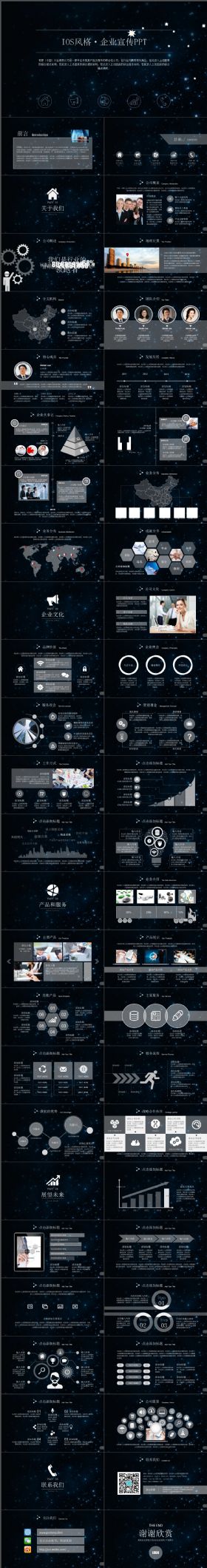 璀璨炫丽星空企业介绍宣传PPT模板